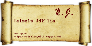 Meisels Júlia névjegykártya